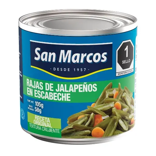 CHILE JALAPEÑOS RAJAS SAN MARCOS 105G